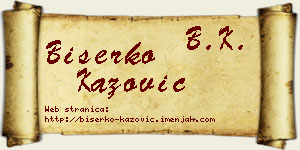 Biserko Kažović vizit kartica